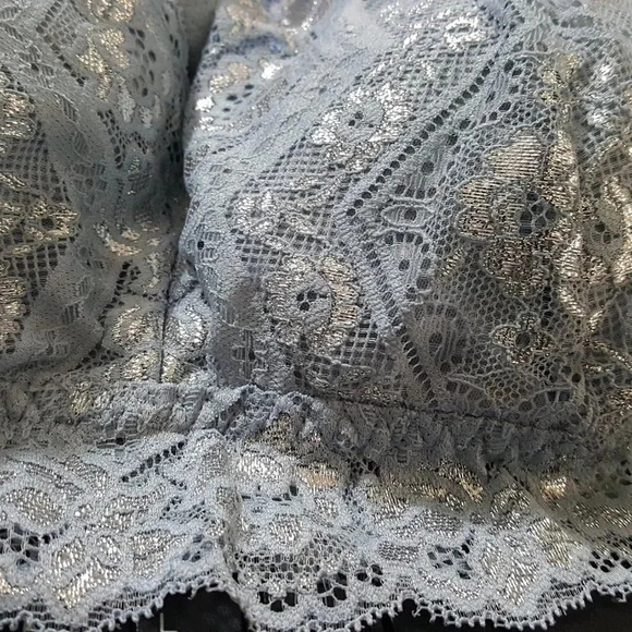 MEDIUM‎ Gilligan Lace Pullover Racerback Bralette Blue NWT - Picture 2 of 7